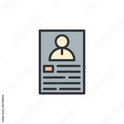 Candidate poster colored icons, minimalist vector illustration ,simple transparent graphic element .Isolated on white background