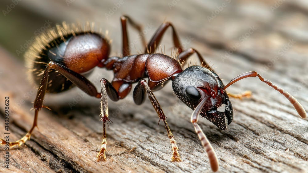 Ants in action close-up exploration of nature's tiny workers on wood macro photography outdoor setting Ants in action close-up exploration of nature's tiny workers on wood macro photography outdoor setting