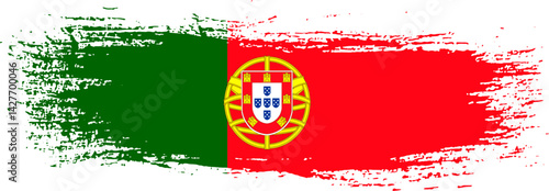 Portugal Map And Flag Vector Art