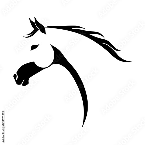 horse head silhouette vector