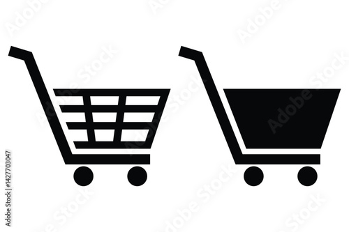 Shopping Cart Symbol Icon Vector Illustration.
