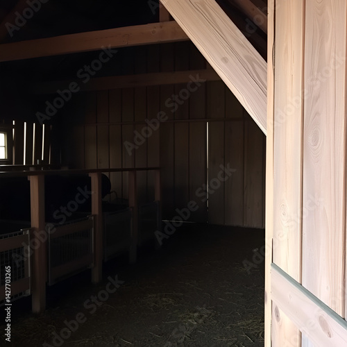catching pens inside an old wooden barn