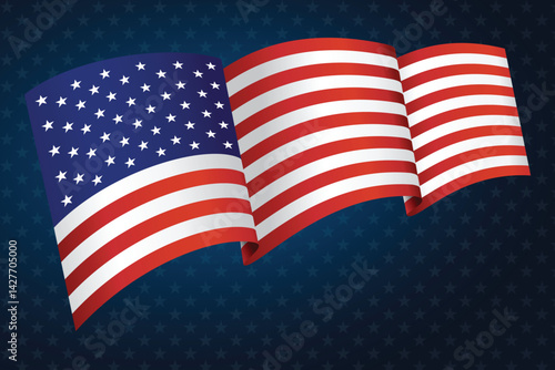 USA flag, national emblem of the United States of America.