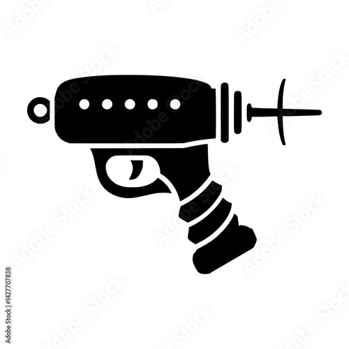 Retro Laser Gun Icon - Vector Illustration