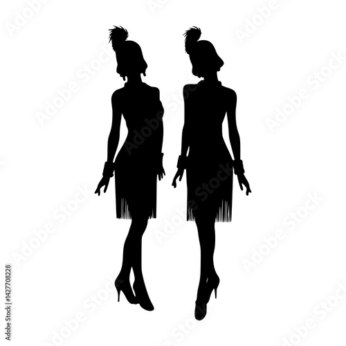 Vintage Flapper Silhouettes - Elegant Dance