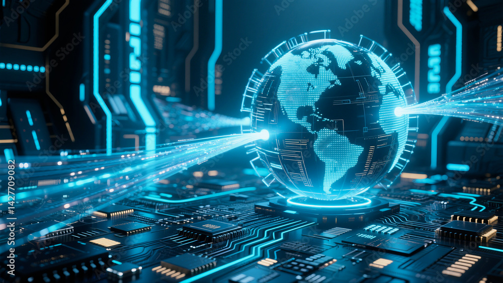 Futuristic and high-tech visual scenes
