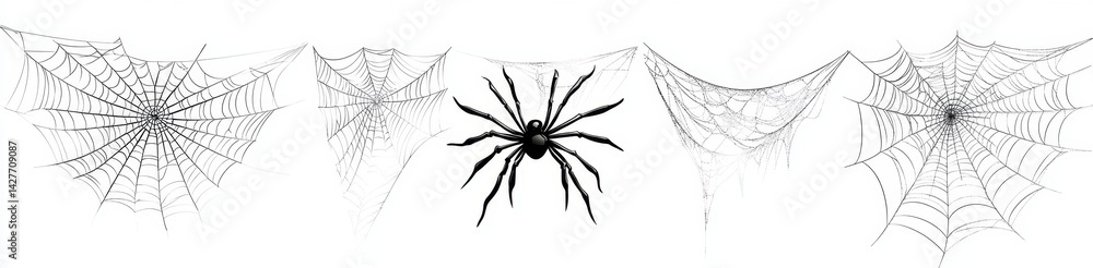 Obraz premium Spider Webs and Spider Illustrations