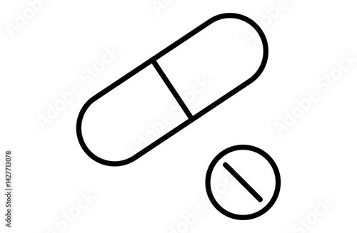 サプリメント、錠剤、薬のベクターイラストアイコン シンプル