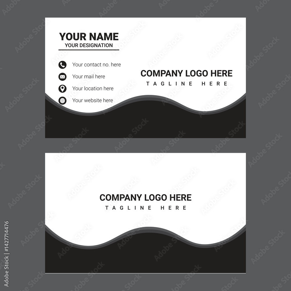Fototapeta premium Professional Corporate Business Card Design with clean layout.