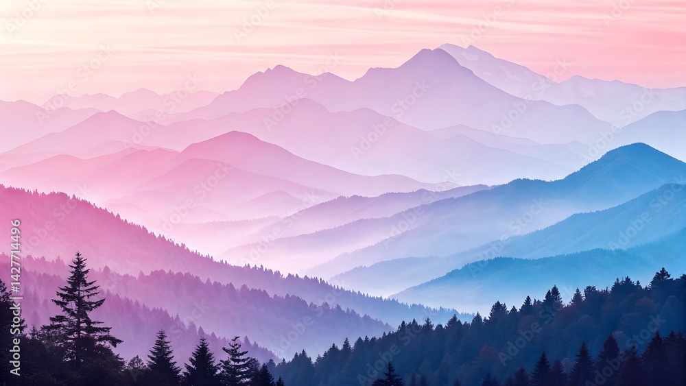 Fototapeta premium A soothing abstract background featuring soft pastel gradients and smooth transitions. Suitable for minimalist designs, backgrounds, and projects requiring a gentle aesthetic.