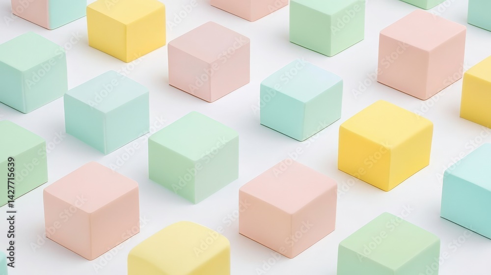 Fototapeta premium Colorful Pastel Chocolate Points on White Background