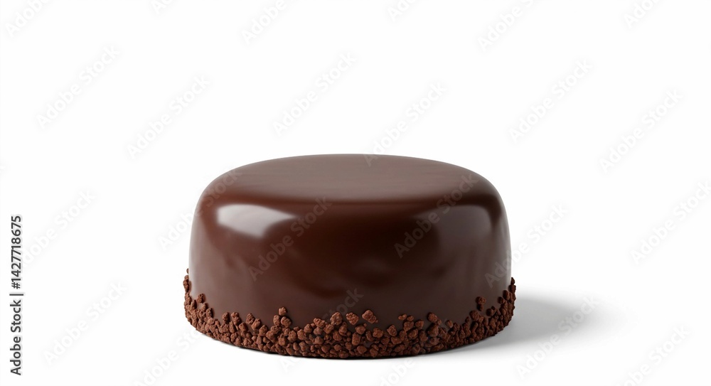 Rich Chocolate Cake, Swirled Frosting Top, Chocolate Crumb Coating, Decadent Dessert Rich Chocolate Cake, Swirled Frosting Top, Chocolate Crumb Coating, Decadent Dessert