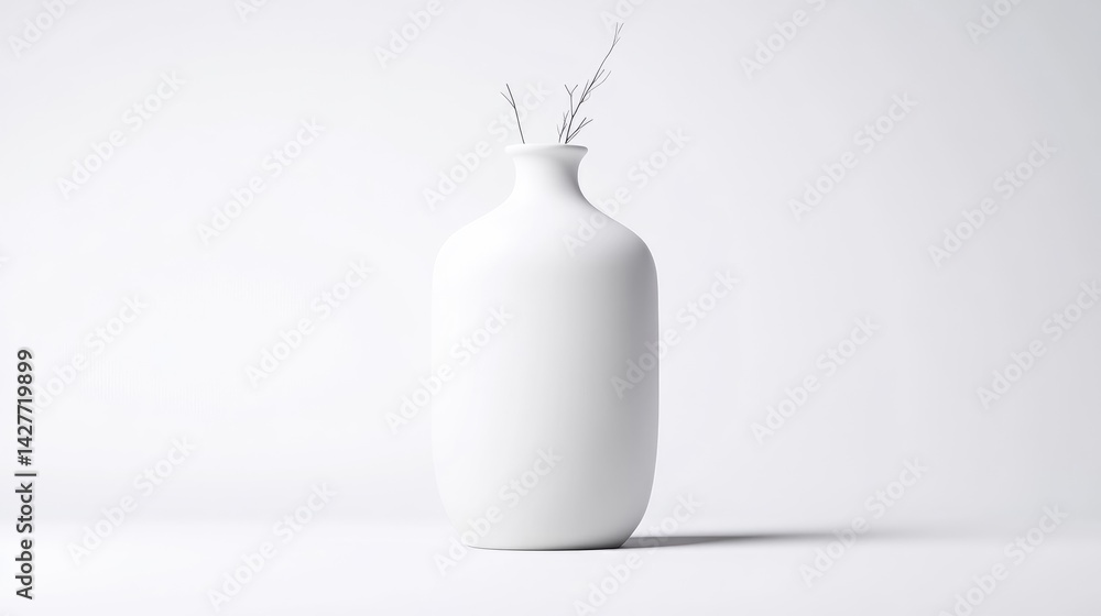 Empty white vase with branches Empty white vase with branches