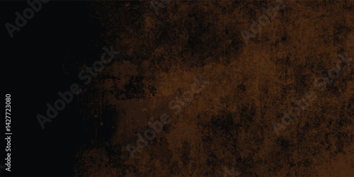 Close-up of a dark brown grunge texture revealing intricate grainy details and rough surface.
