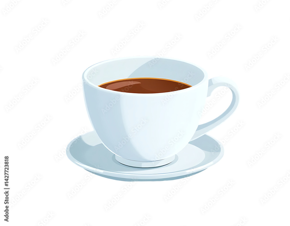 A cup of coffee on a saucer A cup of coffee on a saucer