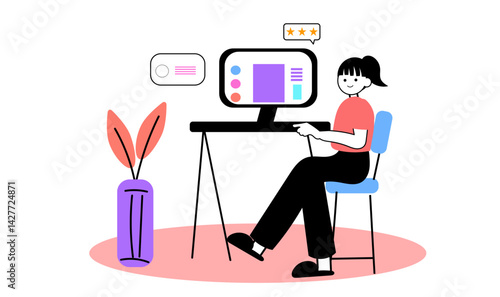 ネットショッピングをする女性