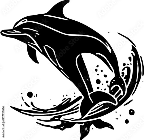 silhouette of a fish dolphin