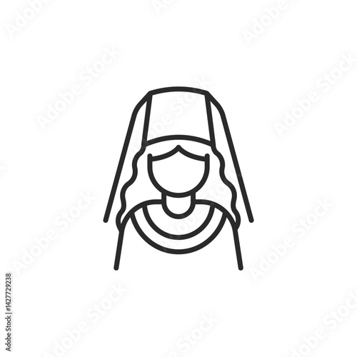 Muslim woman icon. Simple Muslim woman icon for social media, app, and web design. Vector illustration.