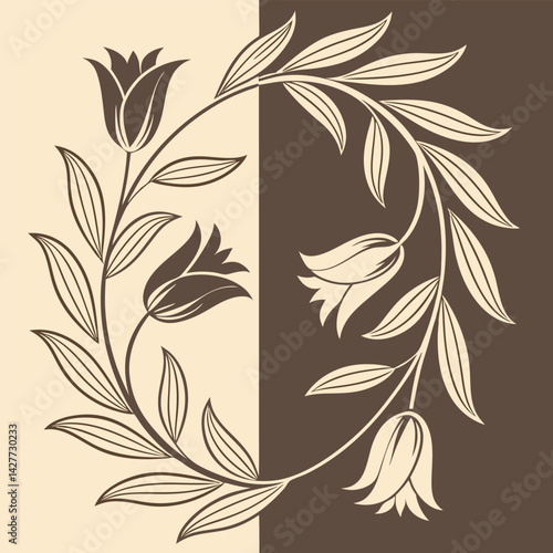 Art Nouveau Floral Pattern Elegant Botanical Design