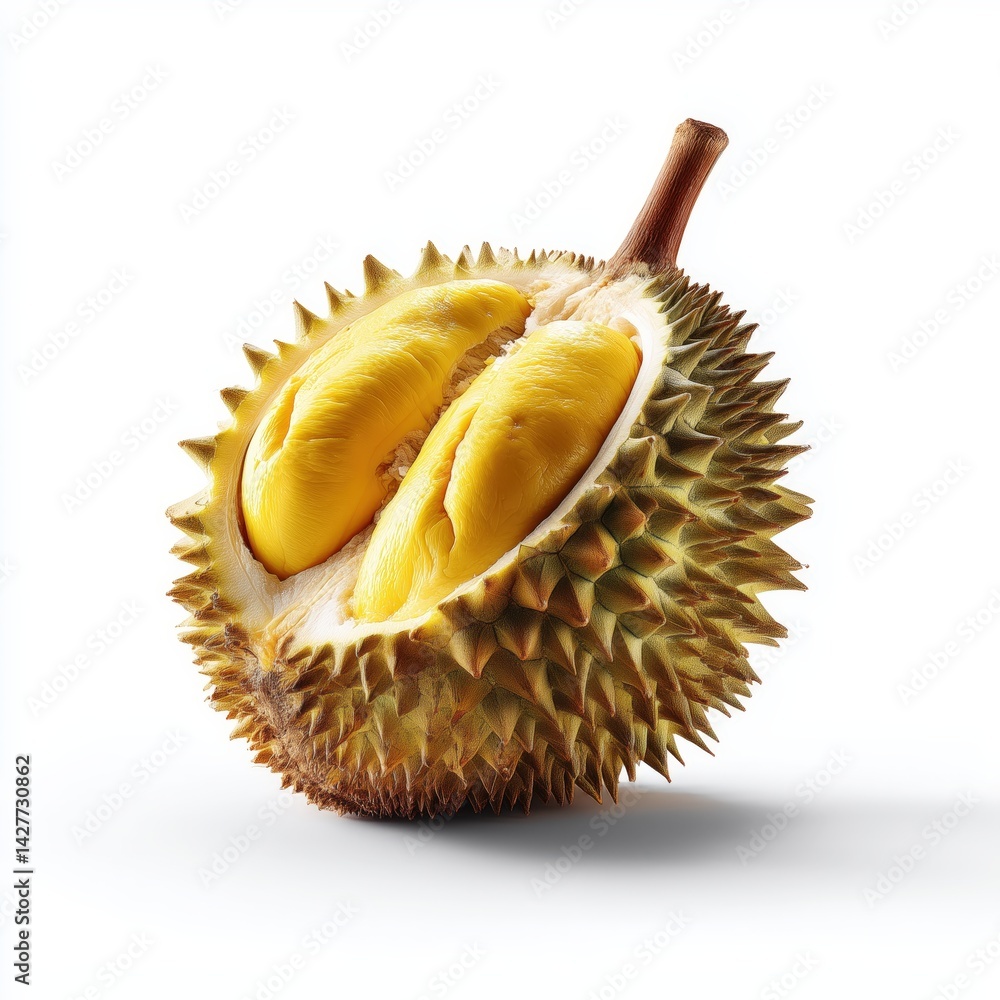 Obraz premium Realistic Durian on White Background