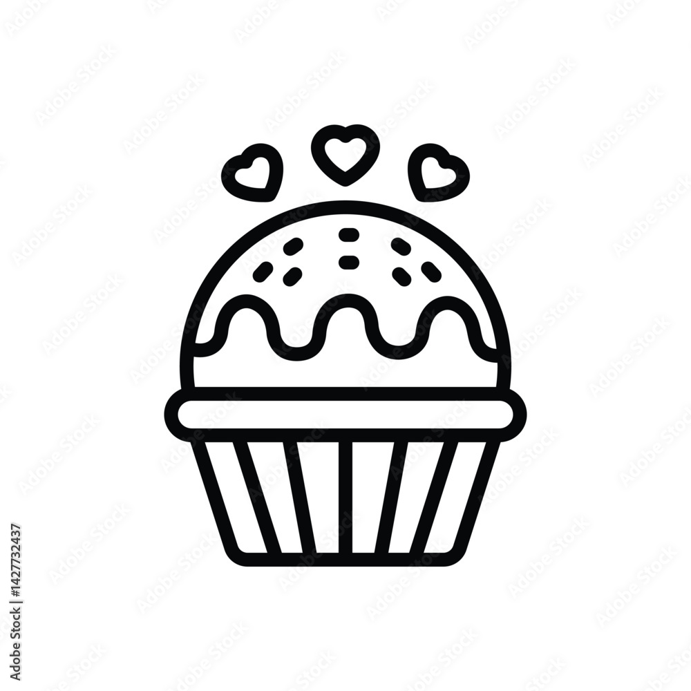 Black line icon for muffin Black line icon for muffin
