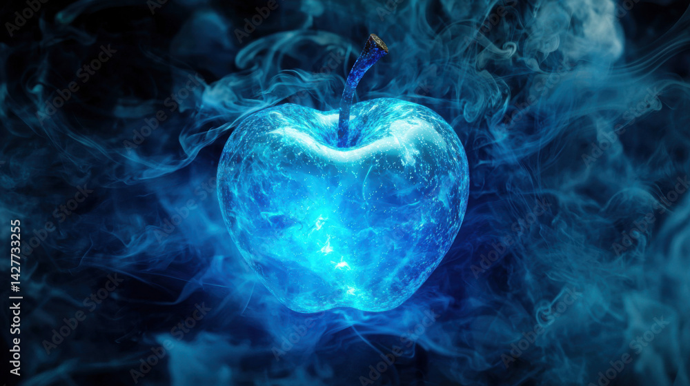Obraz premium Digital mystical apple energy