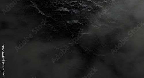 Dramatic Black Texture With Mist Overlay For Abstract Presentations