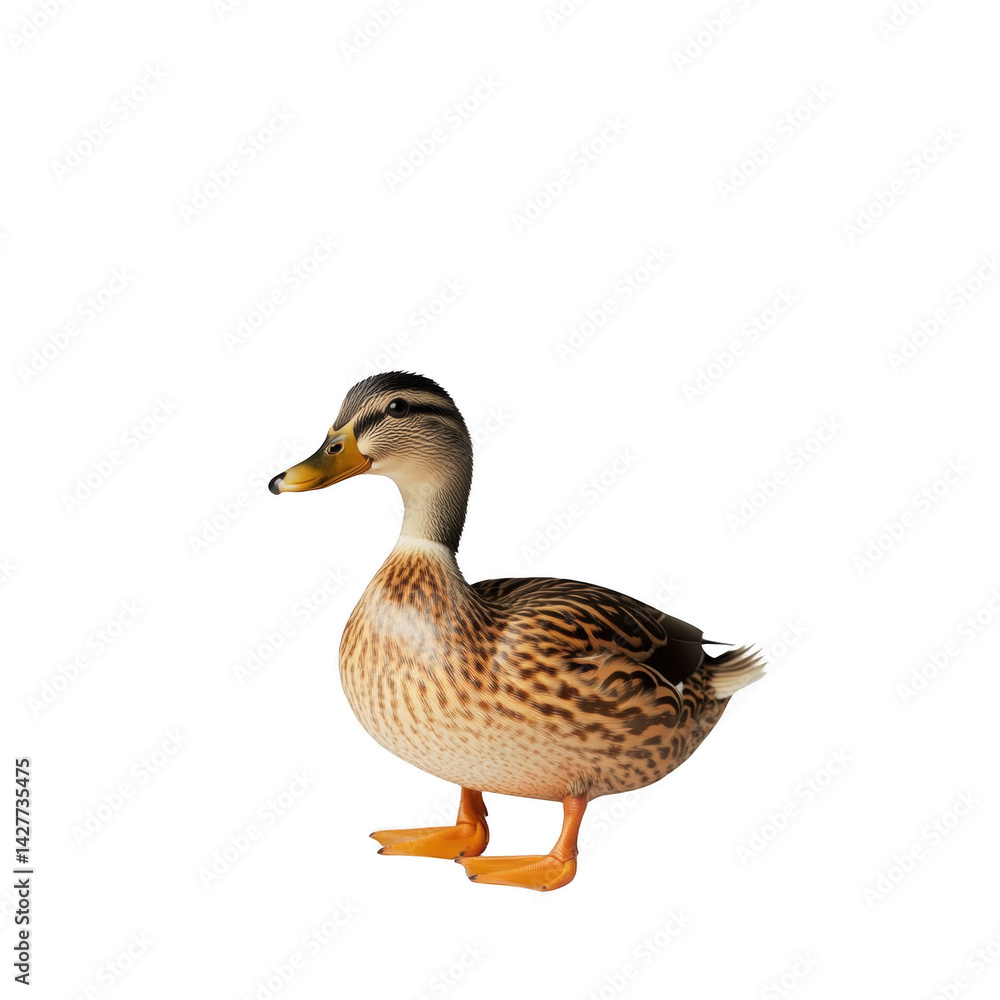 A detailed shot of a duck. The duck is in full profile, displaying its natural colors A detailed shot of a duck. The duck is in full profile, displaying its natural colors