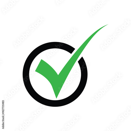 check mark logo icon illustration flat