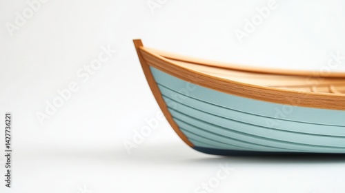 Modern Boat Design with Pastel Colors on White Background
