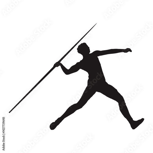 silhouette of olympic athlete javelin throw