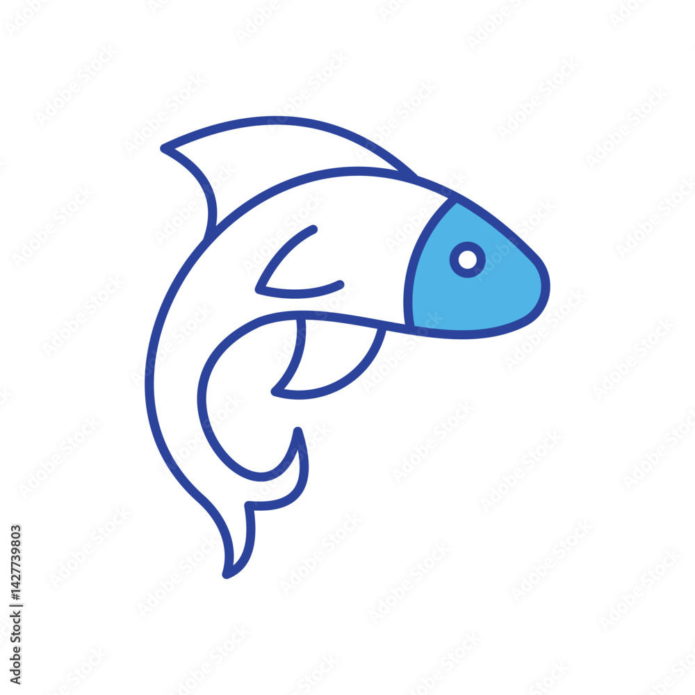 Obraz premium Fish icon vector stock illustration