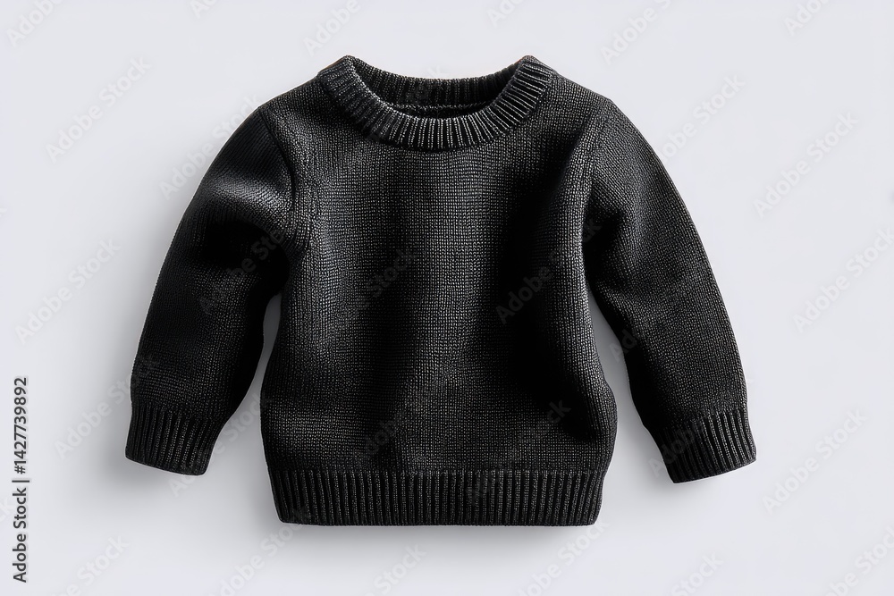 Fototapeta premium Stylish, dark gray knit toddler sweater.