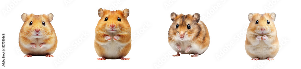 Cute Golden Hamsters Isolated on Black Background, cut out transparent Cute Golden Hamsters Isolated on Black Background, cut out transparent