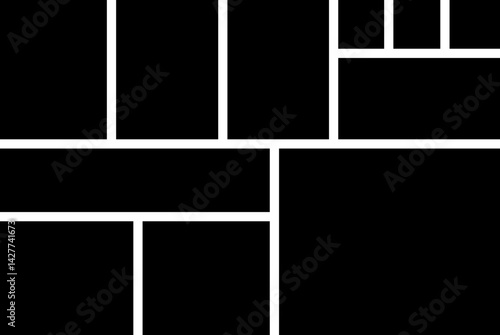Mockup collage for photo or presentation template frame minimalist icon in flat. Photo album page isolated on transparent background