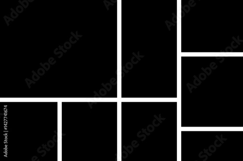 Mockup collage for photo or presentation template frame minimalist icon in flat. Photo album page isolated on transparent background