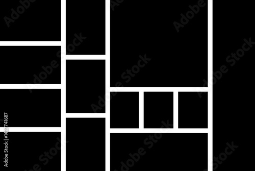 Mockup collage for photo or presentation template frame minimalist icon in flat. Photo album page isolated on transparent background