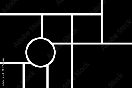 Mockup collage for photo or presentation template frame minimalist icon in flat. Photo album page isolated on transparent background