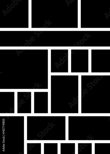 Mockup collage for photo or presentation template frame minimalist icon in flat. Photo album page isolated on transparent background