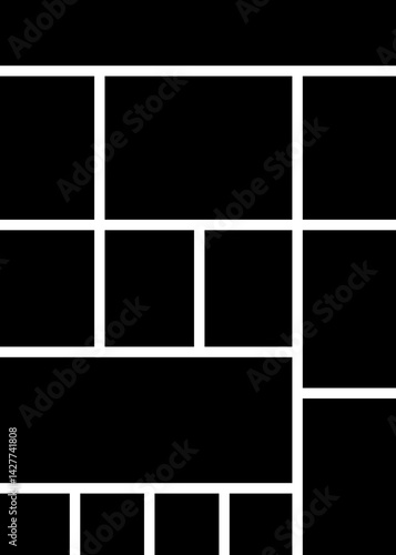 Mockup collage for photo or presentation template frame minimalist icon in flat. Photo album page isolated on transparent background