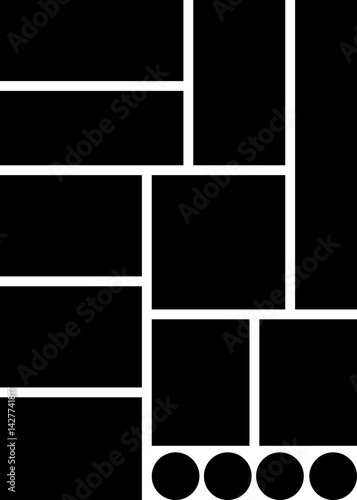 Mockup collage for photo or presentation template frame minimalist icon in flat. Photo album page isolated on transparent background