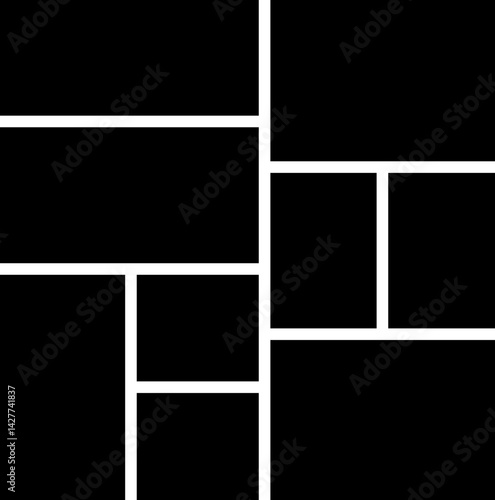Mockup collage for photo or presentation template frame minimalist icon in flat. Photo album page isolated on transparent background