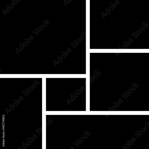 Mockup collage for photo or presentation template frame minimalist icon in flat. Photo album page isolated on transparent background