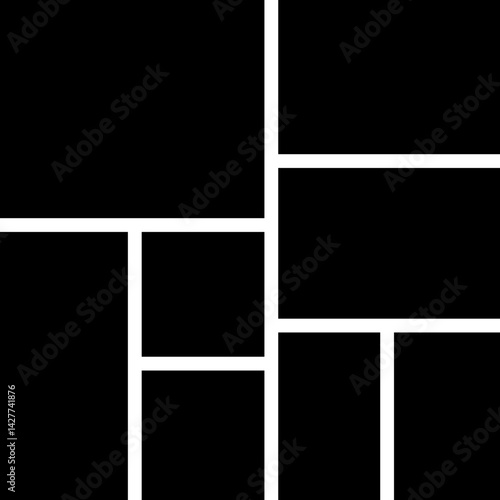 Mockup collage for photo or presentation template frame minimalist icon in flat. Photo album page isolated on transparent background