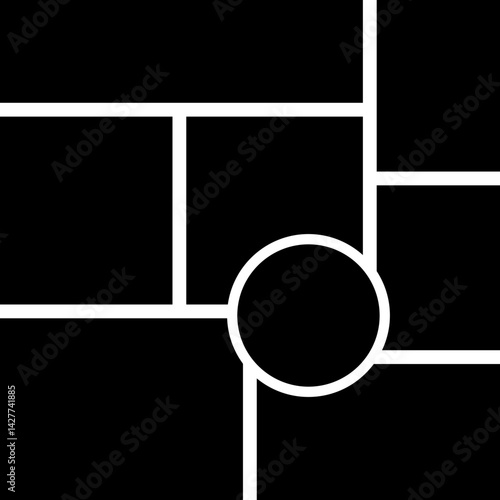Mockup collage for photo or presentation template frame minimalist icon in flat. Photo album page isolated on transparent background