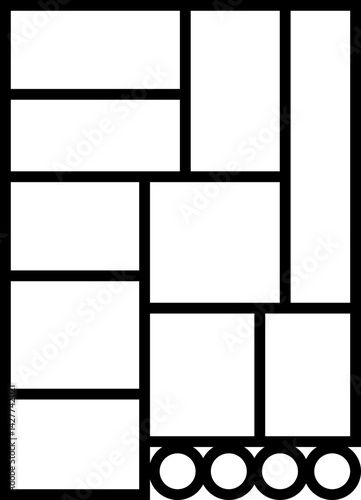 Mockup collage for photo or presentation template frame minimalist icon in line. Photo album page isolated on transparent background
