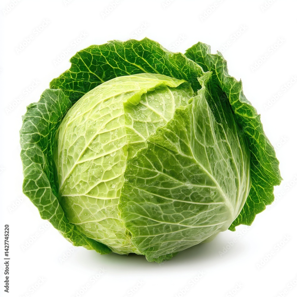 A cabbage with green leaves isolated on a white background. cabbage isolated on white A cabbage with green leaves isolated on a white background. cabbage isolated on white