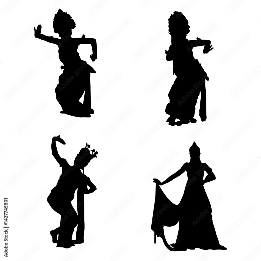 Naklejka premium traditional dancer silhouette