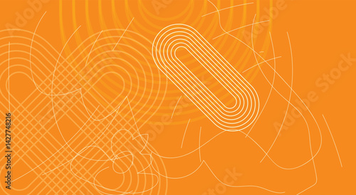 abstract vector background with orange-yellow gradient, shapes, and halftone dot texture. Ideal for banners, posters, brochures, and digital templates