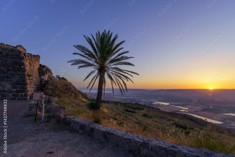Sunrise view of the crusader Belvoir Fortress